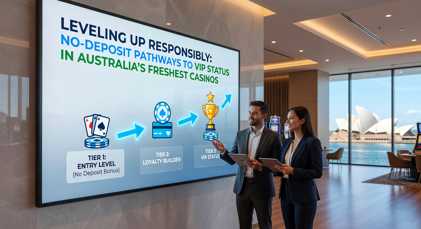 Darstellung eines ausbalancierten Spielers vor einem Bildschirm mit VIP-Level-Indikatoren und Verantwortungs-Tools wie Zeitlimits und Selbsttests